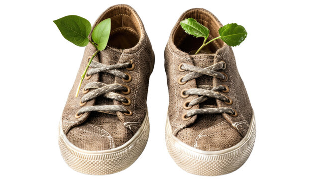 Eco-Friendly Canvas Shoes with Plant Twigs