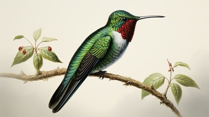 Fototapeta premium A Doctor Bird or Wimpelschwanz (Trochilus polytmus), Hummingbird, National Bird of Jamaica, Middle America