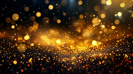 Abstract golden glitter background, sparkling with elegance and luxury.