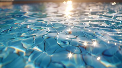 Splashing into Summer: A Blue Ocean of Sunlight and Reflections Generative AI
