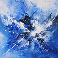 Colorful Abstract Artwork with Blue and White Tones Generative AI