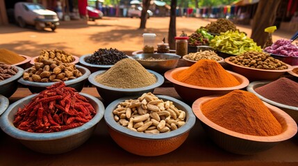 A variety of African spicesin Ouagadougou, Burkina Faso.


 - obrazy, fototapety, plakaty