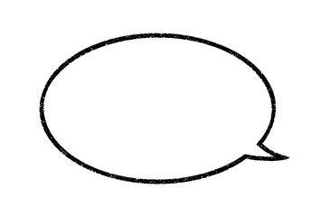 ラフな線で描いたシンプルな楕円の吹き出し（ドットノイズ入り）