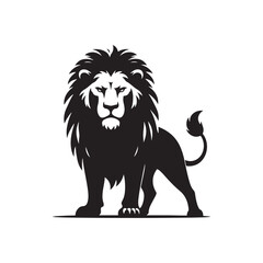 Vector Lion Silhouette Roaring with Intensity in Striking Anger for Graphic Design and Illustration Projects., Angry lion vector, Roaring lion Illustration.