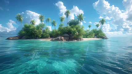 Fotobehang Tropical island in the ocean © Ruslan