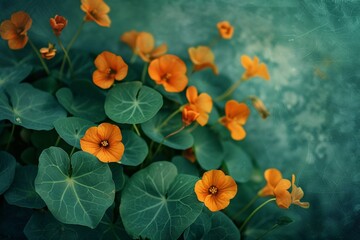 Flower Power: A Vibrant Display of Orange and Green Petals Generative AI