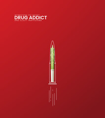 International day against drug addict, Drug addict day design for social media banner, poster, vector Illustration.