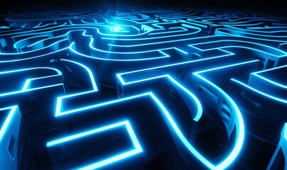 Illuminated Labyrinth: A Blue-lit Maze for the Modern Gamer Generative AI