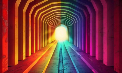 Rainbow Tunnel: A Colorful Escape Generative AI