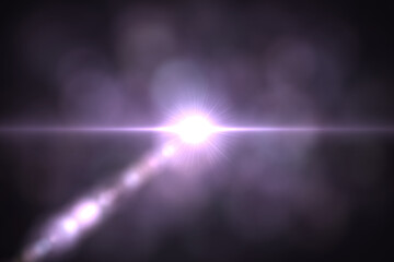 Natural, Sun flare on the black background