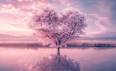 Pink Blossoms in the Springtime Generative AI