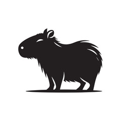 Fototapeta premium Cute Capybara: Capybara vector Silhouette Illustration for Nature, Wildlife, and Animal Enthusiasts, Capybara Vector, Capybara Illustration.