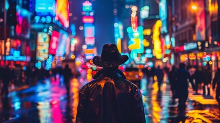 Obraz premium Neon Night in the City A Fashionable and Vibrant Scene Generative AI