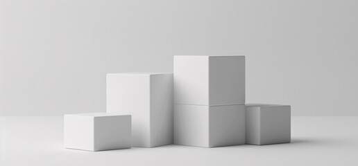 Stacked Boxes in White A Modern Take on Storage Solutions Generative AI