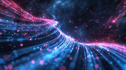 Obraz premium Glowing Galaxy: A Pink and Blue Nebula in the Night Sky Generative AI