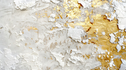 Abstract Background with Cracked Paint and Gold Leaf