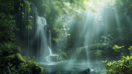 Enchanted Waterfall Oasis: Mystical Nature Retreat