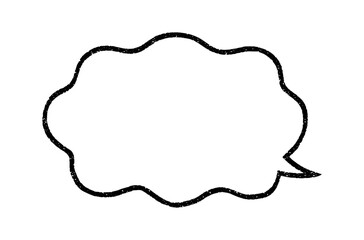 ラフな線で描いた波形の線の吹き出し（ドットノイズ入り）