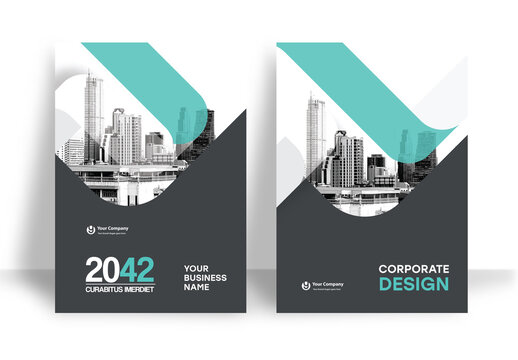 Green and Black Geometric Book Cover Layout