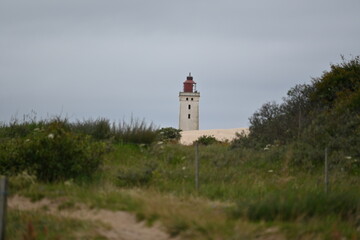 Fototapeta na wymiar Lighthouse on the coast of Denmark