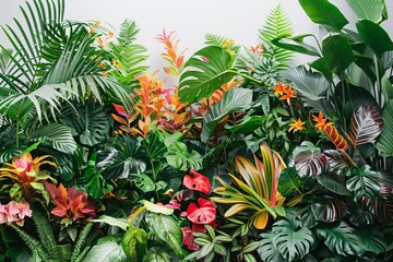 Fototapeta premium Blooming Beauties A Vibrant Display of Tropical Plants Generative AI