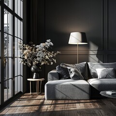 Modern Living Room with a Touch of Elegance Generative AI