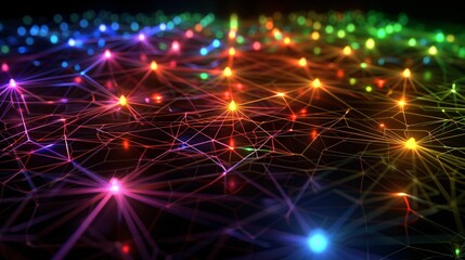 Fototapeta premium Colorful Neural Networks A Visual Exploration of the Latest Trends in Artificial Intelligence Generative AI