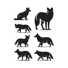 Dashing Dhole Vector Silhouette of Wild Canines in Motion for Modern Design Projects and Wildlife Enthusiasts, Dhole vector, Dhole illustration