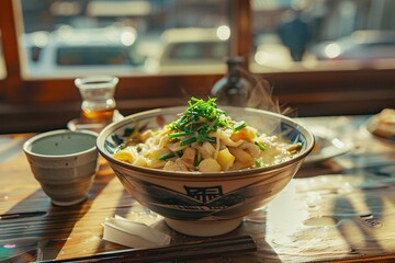 Soup-a-Palooza A Bowl of Fresh Vegetables and Noodles Generative AI