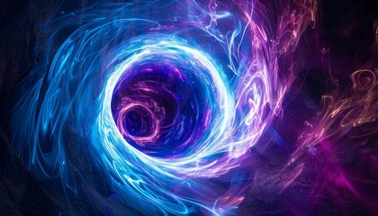 Purple Vortex A Glowing Hole in Time Generative AI - obrazy, fototapety, plakaty