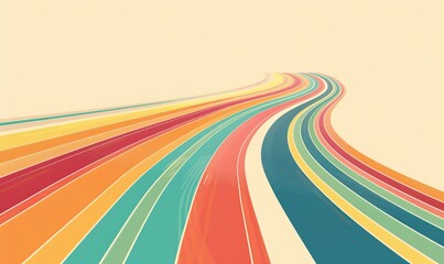 Colorful Rainbow Highway A Vibrant Journey Through Monthly Trends Generative AI - obrazy, fototapety, plakaty
