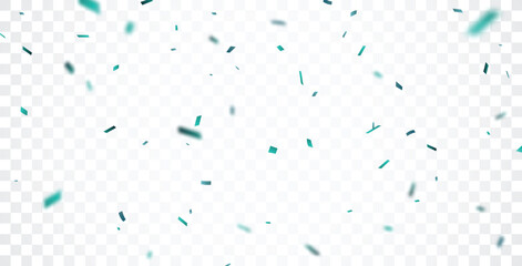 Falling blue confetti and ribbon, isolated on white background - 757880251