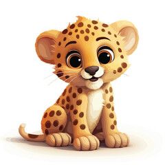 Adorable Charming Cheetah Clipart Clipart isolated on