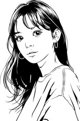 Contemporary Young Woman Anime Illustration