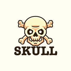 Skull cartoon logo illustration