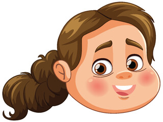 Vector illustration of a smiling young girl's face