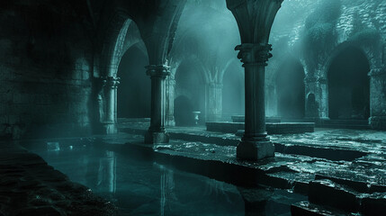cinematic still of the well of eternity gothic fantasy