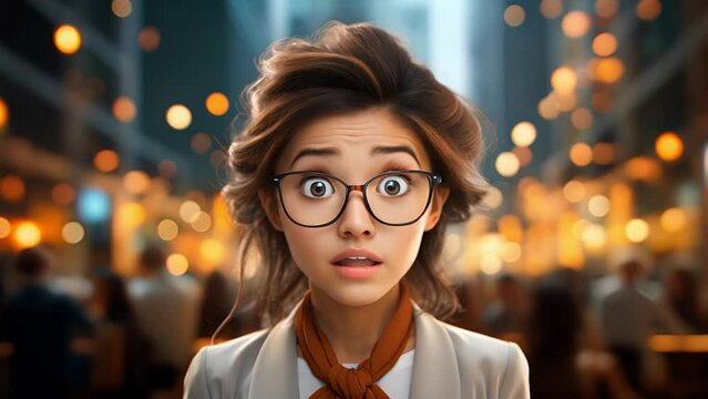 驚く表情の女性ポートレート,Generative AI 