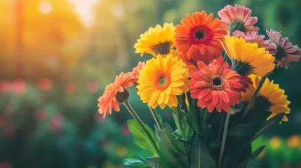 Gordijnen Colorful gerbera flowers  © Jioo7