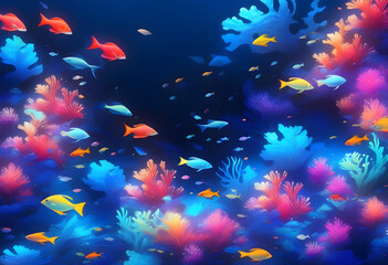 Underwater Art Gradient Background, Background, Gradient, Underwater, Art, Ocean, Sea, Marine, Aquatic, Blue, Water, Texture, Pattern, Abstract, Vibrant, Digital, AI Generated