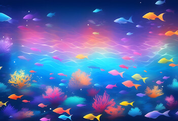 Fototapeta na wymiar Underwater Art Gradient Background, Background, Gradient, Underwater, Art, Ocean, Sea, Marine, Aquatic, Blue, Water, Texture, Pattern, Abstract, Vibrant, Digital, AI Generated