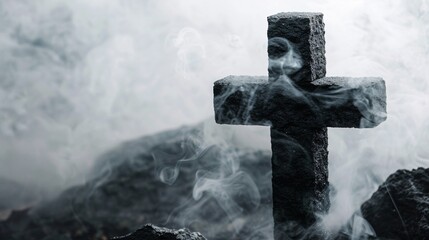 Cross of Smoke A Ghostly Tribute to the Monthly Horror Nights Generative AI