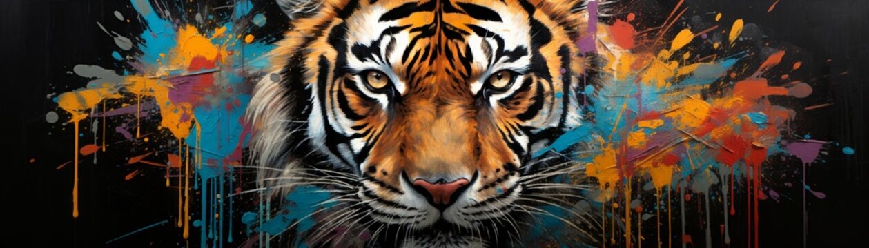 A tiger as a graffiti artist