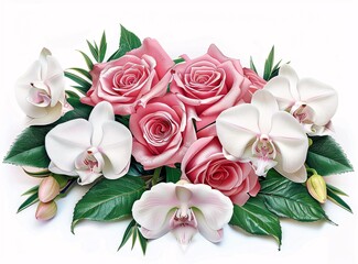 Pink Roses in a Bouquet A Perfect Match for Valentine's Day Generative AI