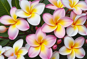 Collection of Plumeria isolated on white background