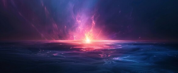 Purple Nebula Sky at Sunset Generative AI