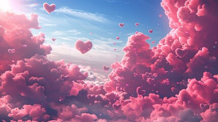 Pink Clouds of Love A Heartwarming Tribute to Valentine's Month Generative AI