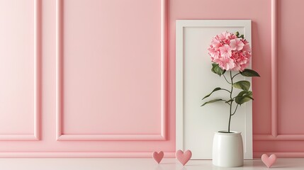 Love frame with floral paper ornament,generative ai,
