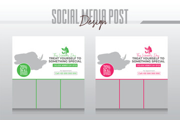 Spa and beauty care social media post or flyer template design