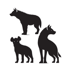 Hyena Silhouette Vector: Predatory Shapes for African Wildlife, Safari Adventure, Hyena vector, Hyena Illustration.